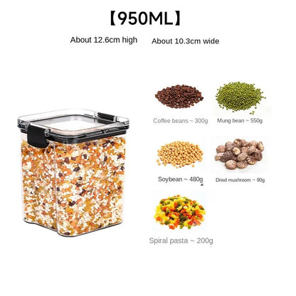 1PC Airtight Sealed Storage Jar – Plastic Grain, Pasta & Seasoning Container | Moisture-Proof Kitchen Organizer Box