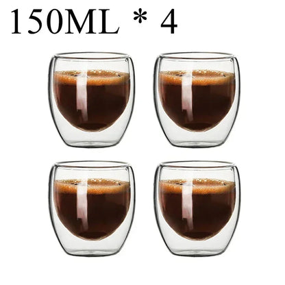 2-18PCS Two Wall High Borosiliate Glass ⁄ Softant Tea, PEA, Milk, Nuice Cups, Creative Barware set
