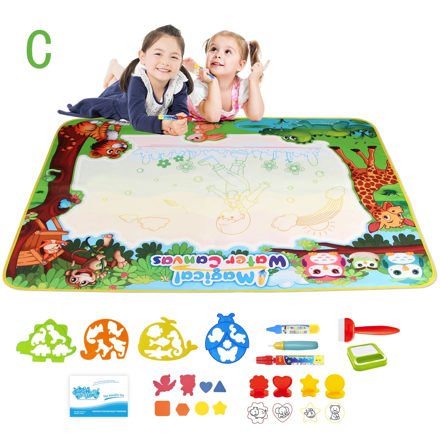 100x80CM Magic Water drawing Met ▸ Reusable Doodle Board Montesori Ovent Toy for Kids