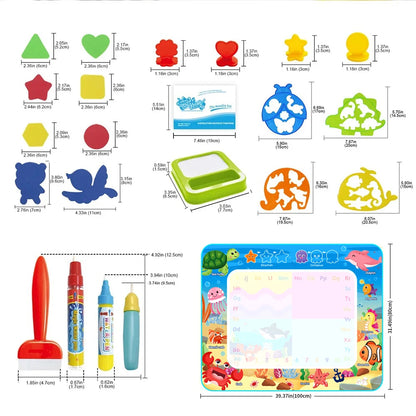 100x80CM Magic Water drawing Met ▸ Reusable Doodle Board Montesori Ovent Toy for Kids