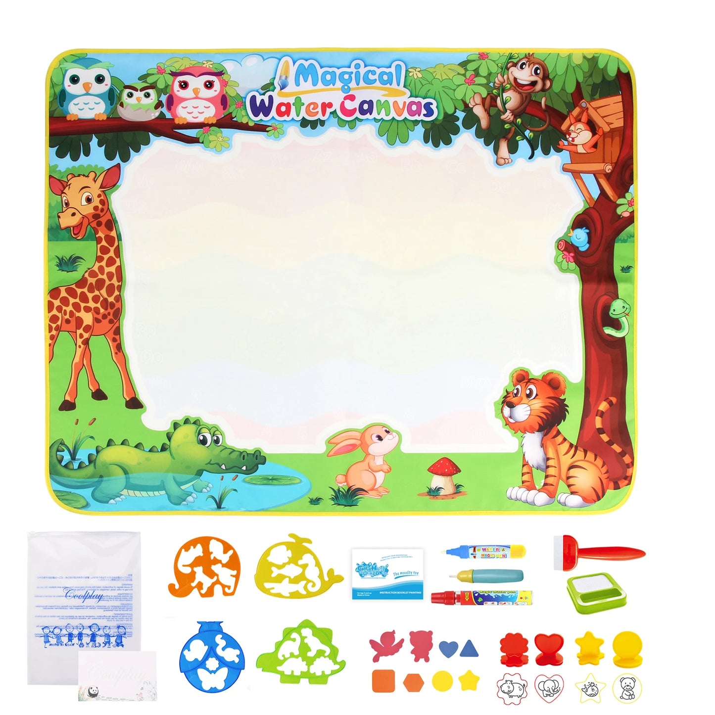 100x80CM Magic Water drawing Met ▸ Reusable Doodle Board Montesori Ovent Toy for Kids