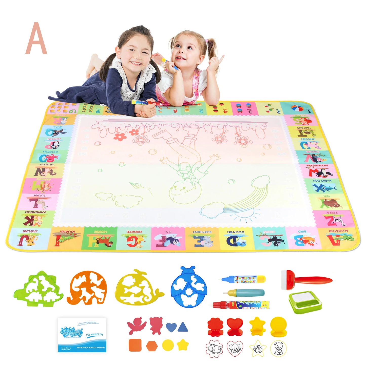 100x80CM Magic Water drawing Met ▸ Reusable Doodle Board Montesori Ovent Toy for Kids