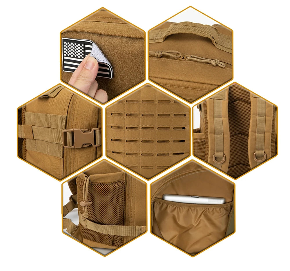 25L Tacical Backpack  ведьйка Переводчики MOLLE Rucksack для зручності, Hicing і EDC