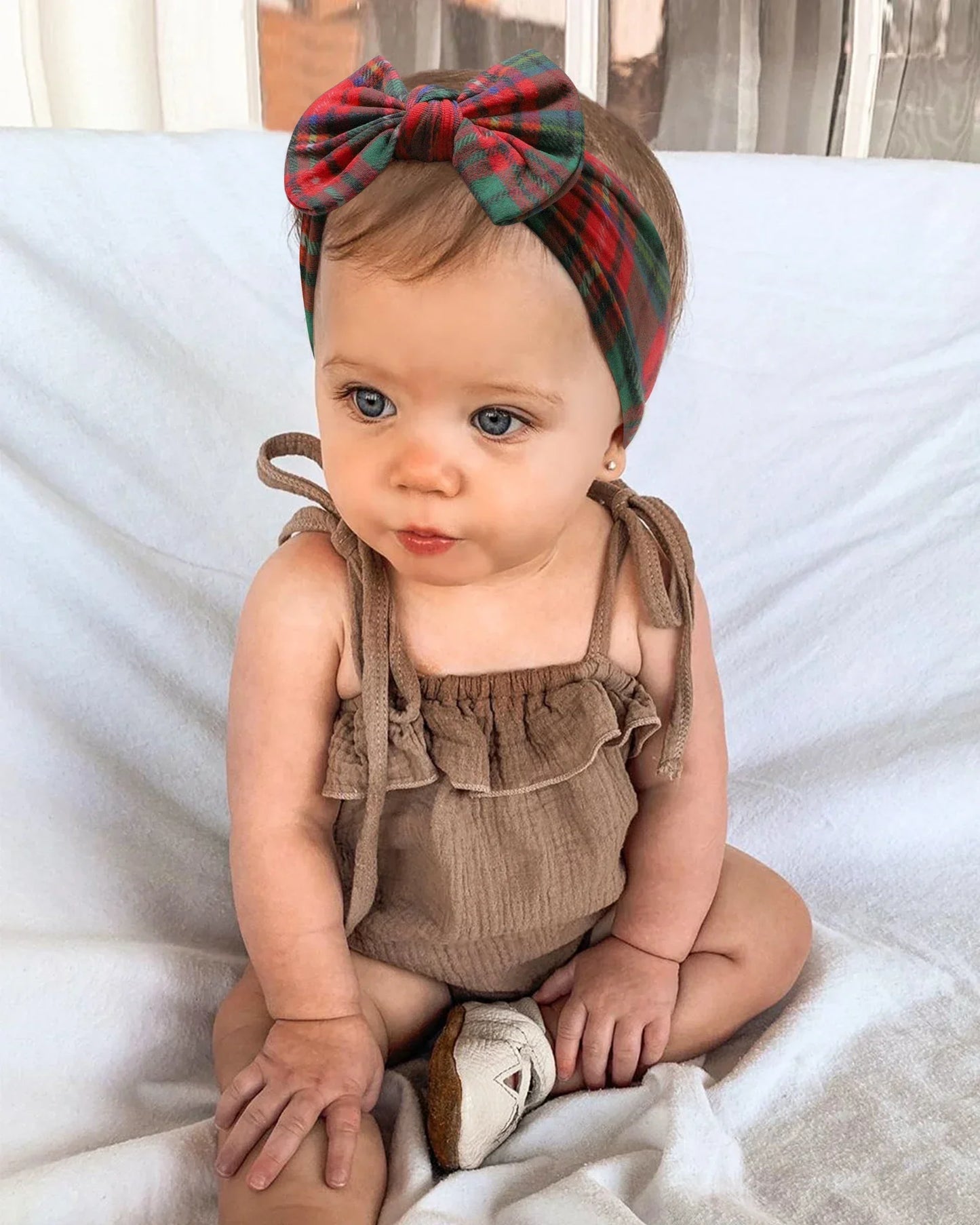 1 Pc Chain Nyon Hescarf  сягаючи квіткову голову пов'язану з новонародженими дівчатами, Toddler Elsical Wine Turban