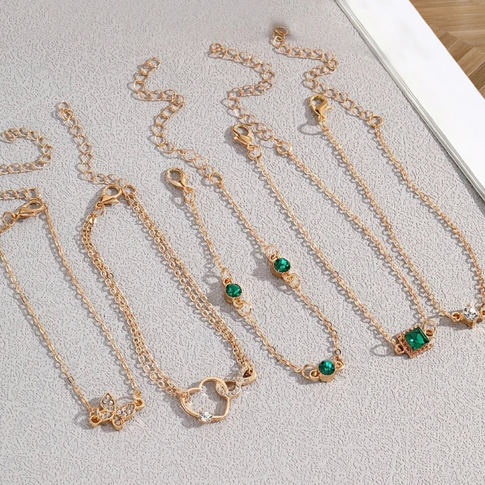 5pcs Vintage Rinestone Bracet — Бесконечные и геометрические дизайны, украшения для женщин, идеальный дар и случайная одежда