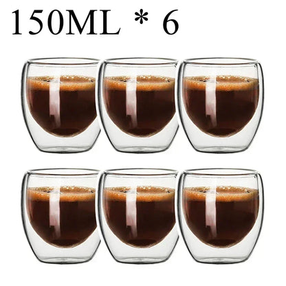 2-18PCS Two Wall High Borosiliate Glass ⁄ Softant Tea, PEA, Milk, Nuice Cups, Creative Barware set