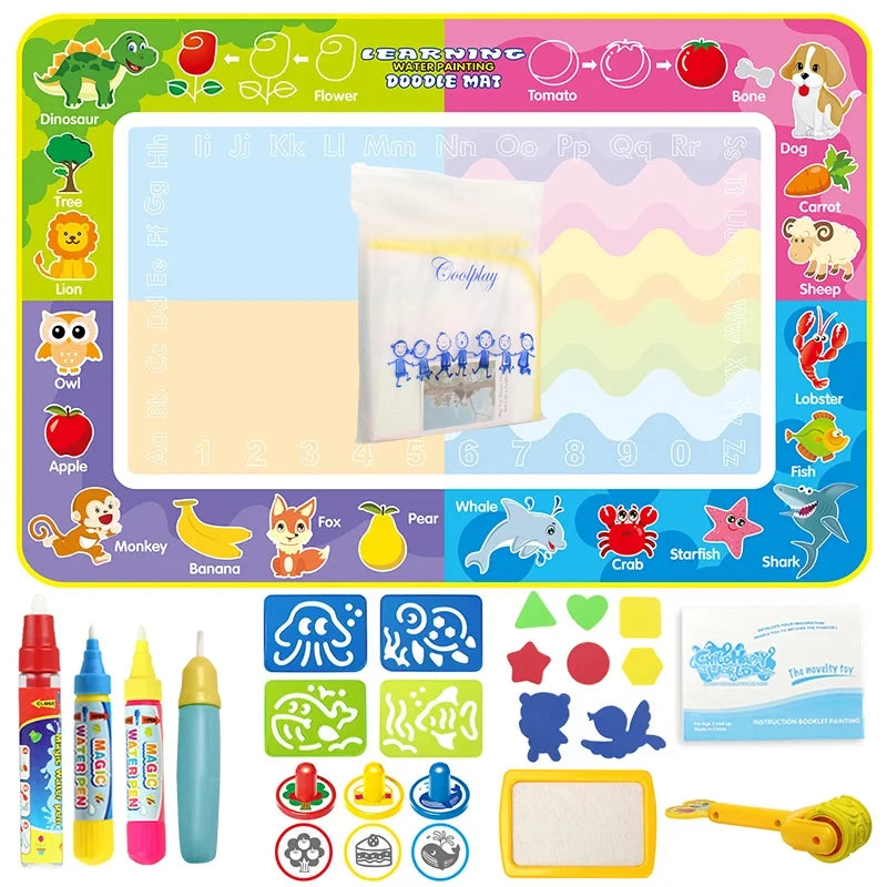 100x80CM Magic Water drawing Met ▸ Reusable Doodle Board Montesori Ovent Toy for Kids