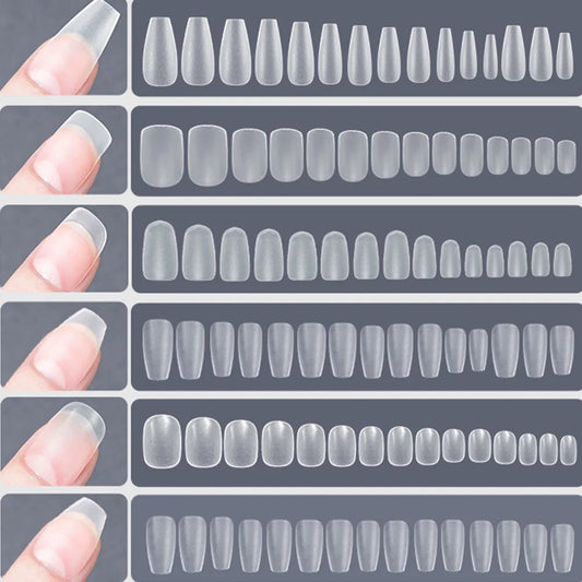 120PCS Matte Press-On Nail Tips – Мягкий полнокровный овальный миндальный гвоздь для DIY Manicure