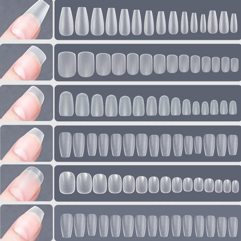 120PCS Matte Press-On Nail Tips – Soft Full-Cover Oval Almond False Nails for DIY Manicure