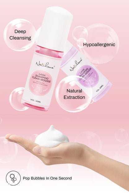 Nathumana 60ml yelus Extension Шампуа Musse ® Lashing Thoam for Fly yewes, safe & no-rriting Makeup Tool