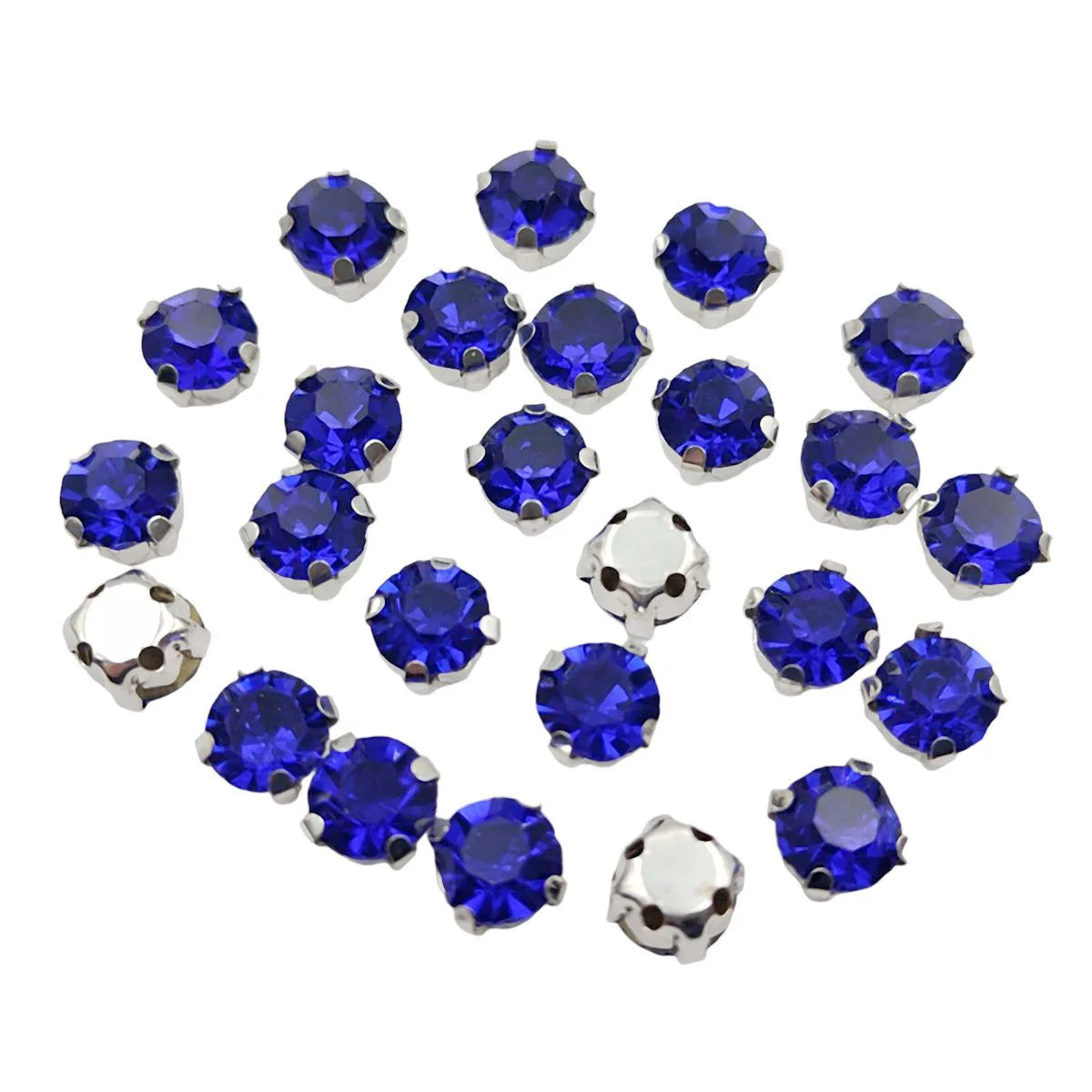 Круглые стеклянные рейнские камни с когтями – Серебряная база Sew-On Crystals для одежды, обуви и плотов