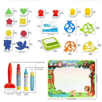 100x80CM Magic Water drawing Met ▸ Reusable Doodle Board Montesori Ovent Toy for Kids