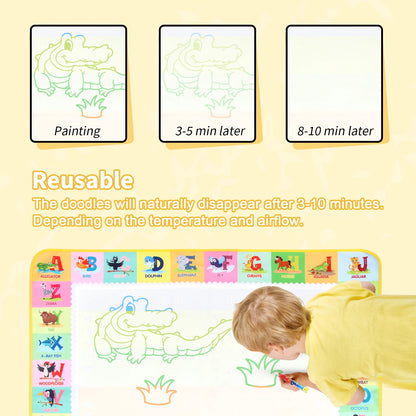 100x80CM Magic Water drawing Met ▸ Reusable Doodle Board Montesori Ovent Toy for Kids