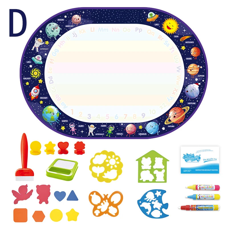 100x80CM Magic Water drawing Met ▸ Reusable Doodle Board Montesori Ovent Toy for Kids