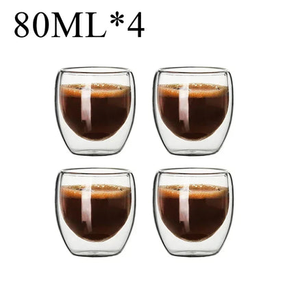 2-18PCS Two Wall High Borosiliate Glass ⁄ Softant Tea, PEA, Milk, Nuice Cups, Creative Barware set