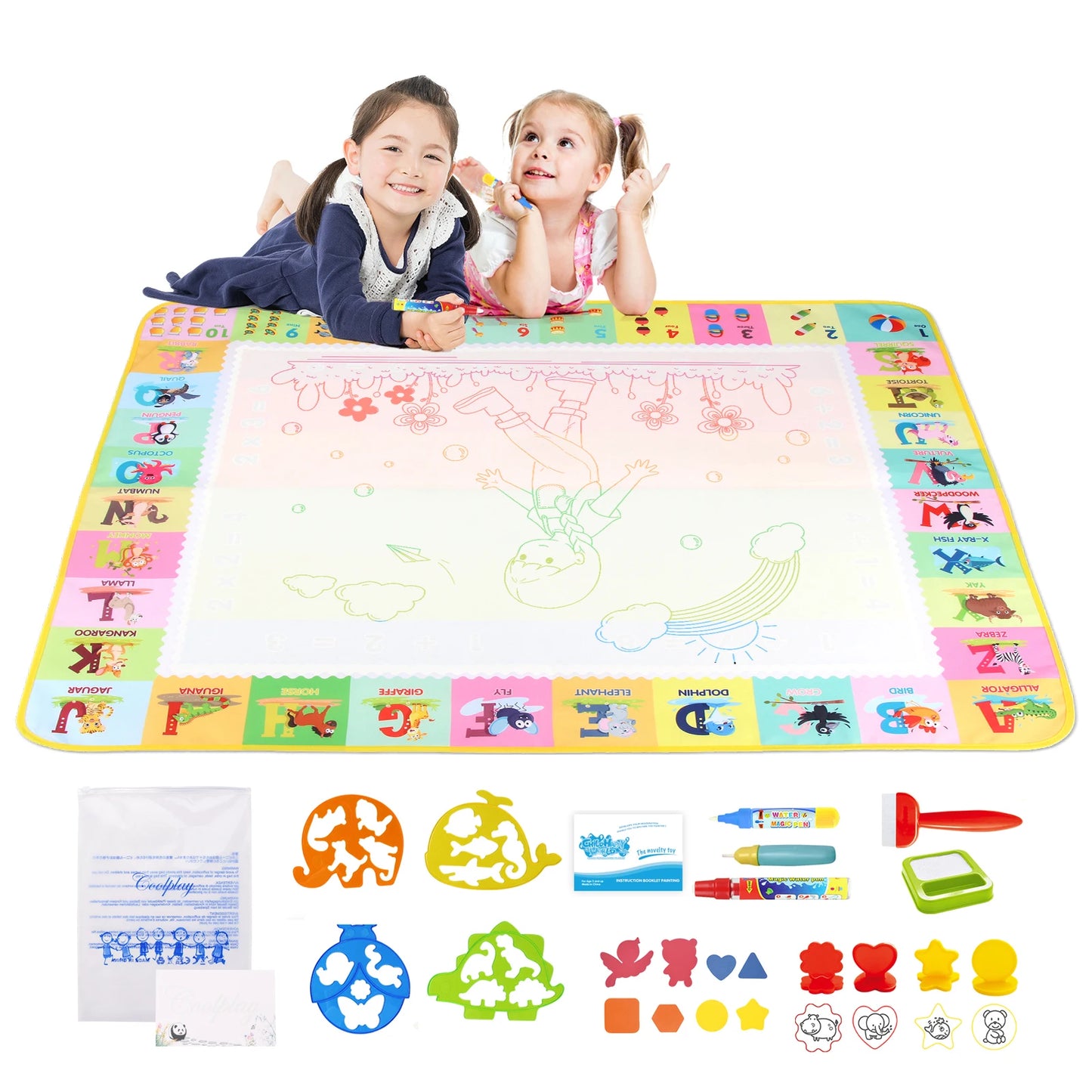 100x80CM Magic Water drawing Met ▸ Reusable Doodle Board Montesori Ovent Toy for Kids