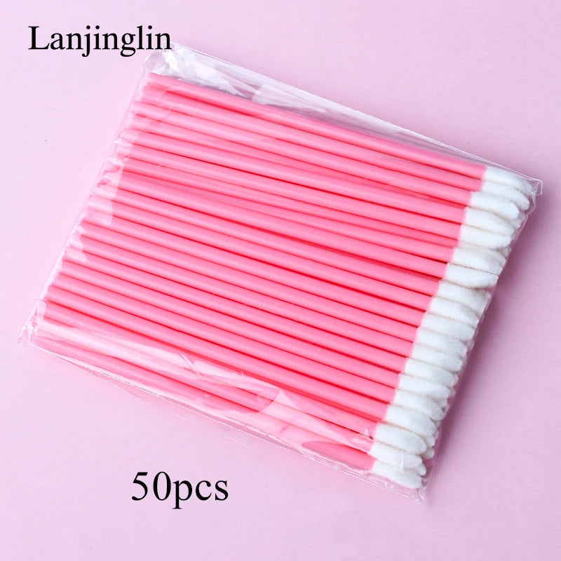 Lanjinglin 5/50 Pcs Disposable Lip Brush Makeup Brushes – Lipstick Applicator Wands & Eyelash Extension Tool, Professional Beauty Accessories