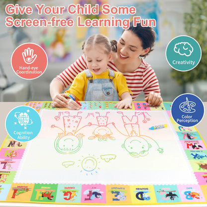 100x80CM Magic Water drawing Met ▸ Reusable Doodle Board Montesori Ovent Toy for Kids