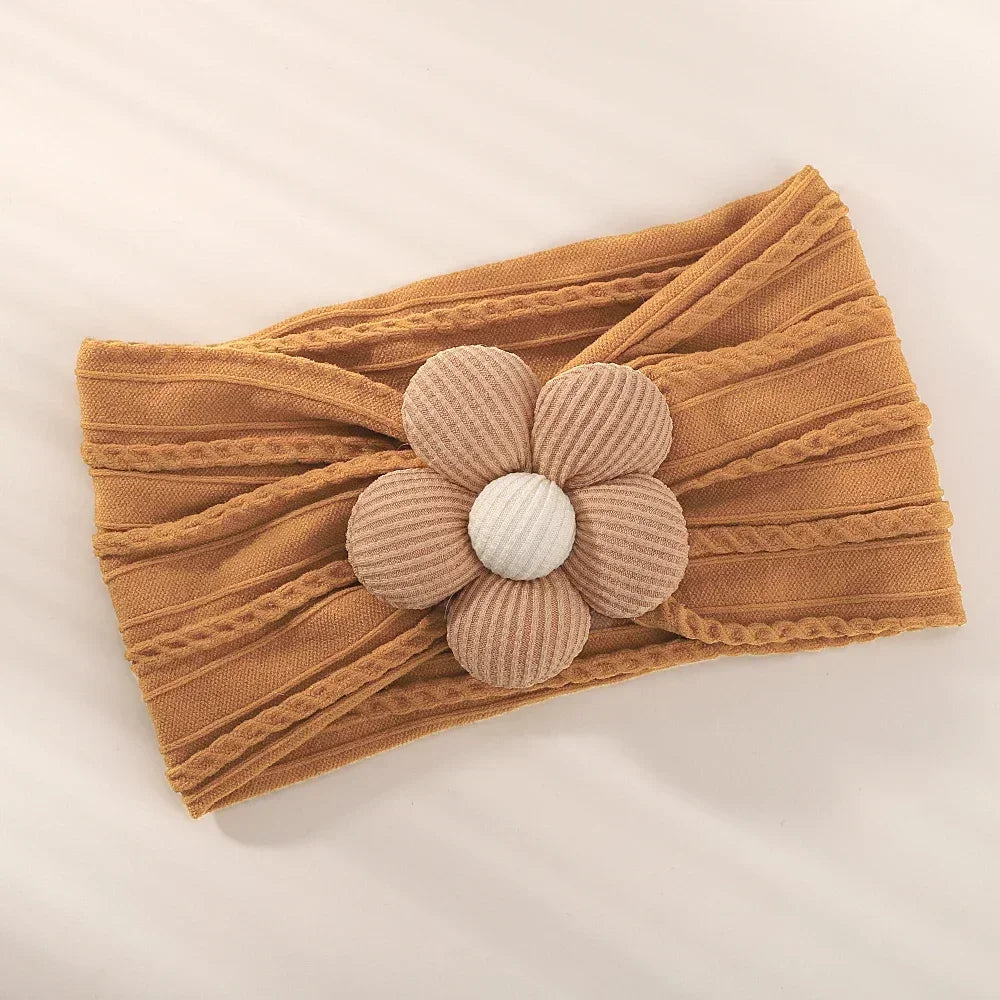 1 Pc Chain Nyon Hescarf  сягаючи квіткову голову пов'язану з новонародженими дівчатами, Toddler Elsical Wine Turban