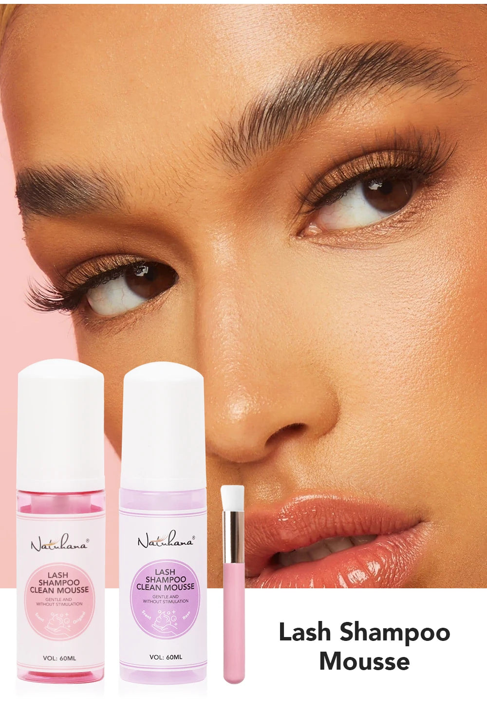 Nathumana 60ml yelus Extension Шампуа Musse ® Lashing Thoam for Fly yewes, safe & no-rriting Makeup Tool