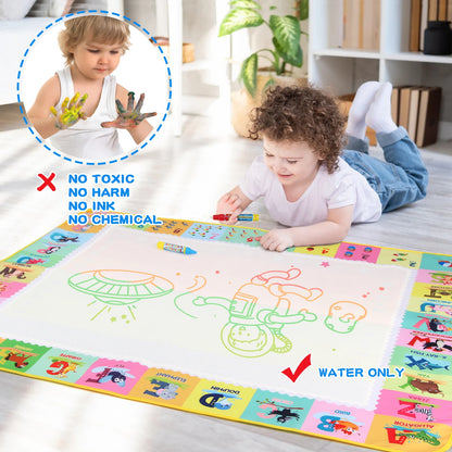 100x80CM Magic Water drawing Met ▸ Reusable Doodle Board Montesori Ovent Toy for Kids
